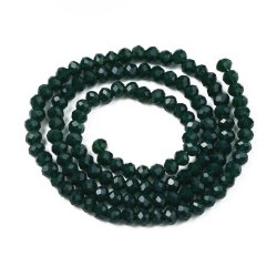 Himmelskristall, ganzer Strang, tr&uuml;b, dunkelgr&uuml;n, rund, 3,5x3mm 190 Stk.