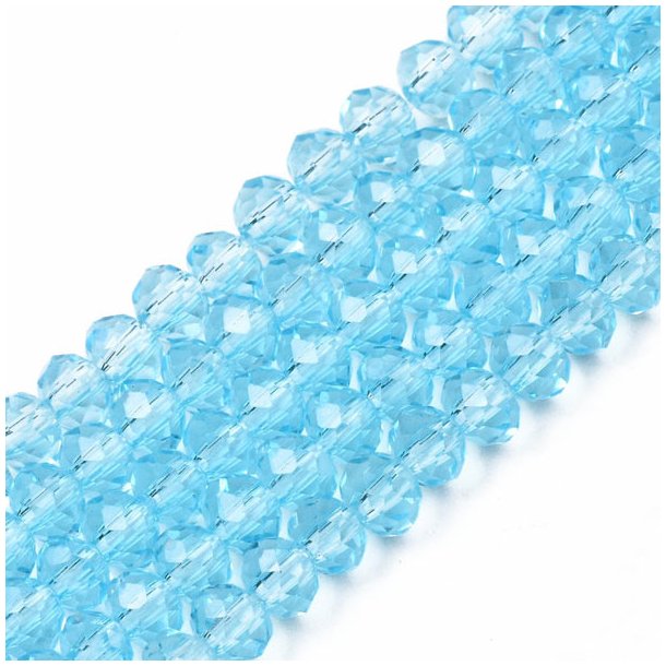 Celestial crystal, whole strand, clear, light blue, roundel, 3,5x3mm,190 pieces