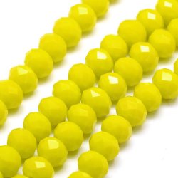 Himmelskristall, ganzer Strang, tr&uuml;b, gelb, rund, 3,5x3mm 190 Stk.