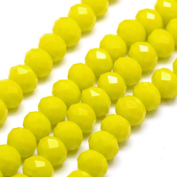 Celestial crystal, whole strand, cloudy, yellow, roundel, 3,5x3mm,190 pieces