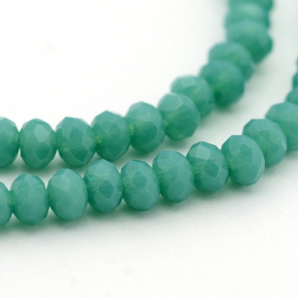 Celestial crystal, whole strand, opaque, dark turquoise, rondelle, 3x2,5mm,180 pcs