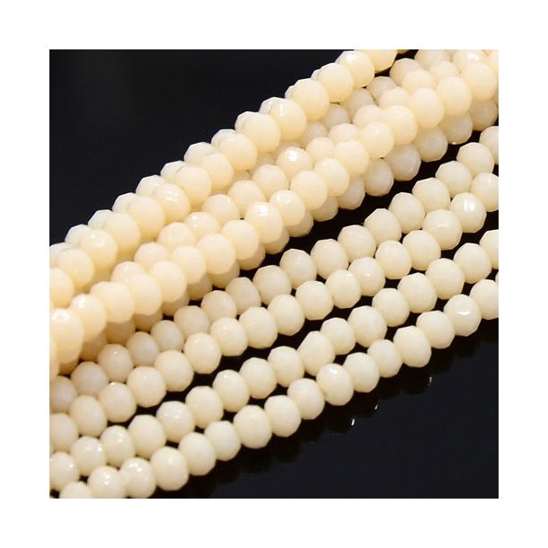 Celestial crystal, whole strand, cloudy, powder-tinted, roundel, 3x2 mm, approx. 190 pieces