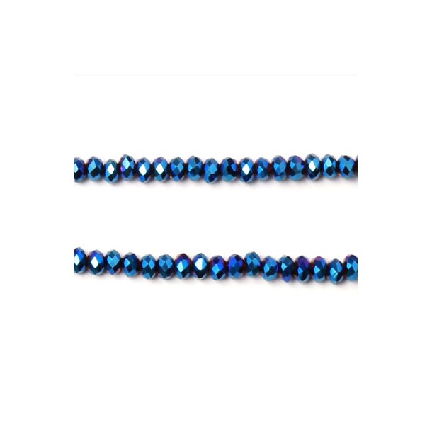 Celestial krystal, hel streng, metallic bl, 3x2 mm, 180 stk