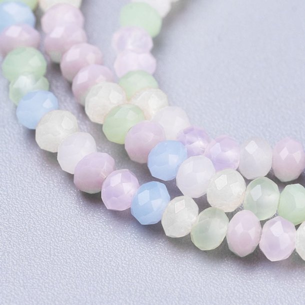 Celestial, complete strand, mix light colors, rondelle beads, 3x2mm, 170pcs.