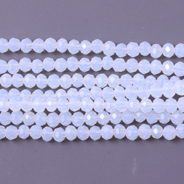 Celestial crystal, whole strand, cloudy, opal white, roundel,3.5x3mm 130 pieces