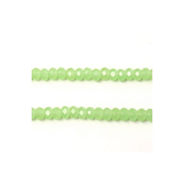 celestial crystal, complete strand, light green, cloudy, 4x3 mm, 130pcs.