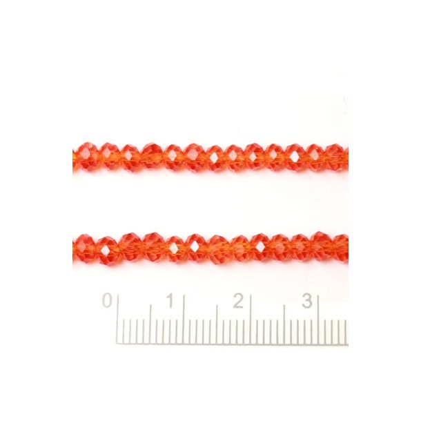 celestial crystal, complete strand, reddish orange, AB, appx. 4x3 mm, 140pcs.