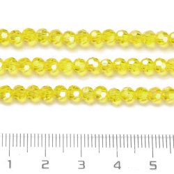 Celestial crystal, full strand, light yellow, AB, transparent, 4,5x4 mm, 90pcs.