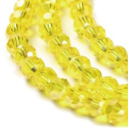 Celestial crystal, full strand, light yellow, AB, transparent, 4,5x4 mm, 90pcs.