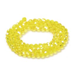 Celestial crystal, full strand, light yellow, AB, transparent, 4,5x4 mm, 90pcs.
