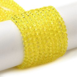 Celestial Kristall, ganzer Strang, gelb, facettiert, 3,5x3 mm, ca. 160 Stk.