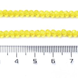 Celestial Kristall, ganzer Strang, gelb, facettiert, 3,5x3 mm, ca. 160 Stk.