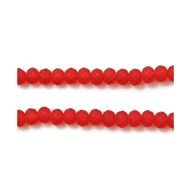 celestial crystal, complete strand, red, rubberised, 4x3 mm, 150pcs.