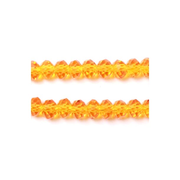 Celestial krystal, hel streng, gul-orange, 6x4 mm, 90 stk