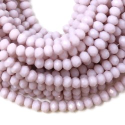 Celestial Kristall, ganzer Strang, graulich hellrosa, opak, 3,5x3 mm, ca. 150 Stk.