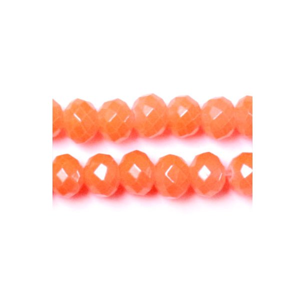 celestial crystal, complete strand, orange, cloudy, 8x6 mm, 70pcs.
