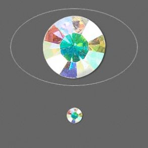 Kristalle zum Einfassen, klar, schillernd, facett., kegelförmige Rückseite, 2,2x1,3 mm, 20 Stk.