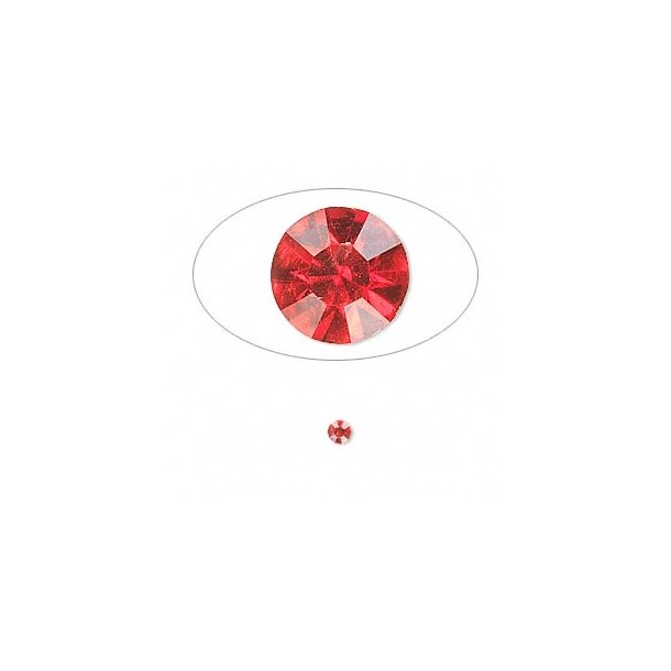 Kristalle zum Einfassen, rot, facettiert, kegelf&ouml;rmige R&uuml;ckseite, 3x2,1 mm, 20 Stk.