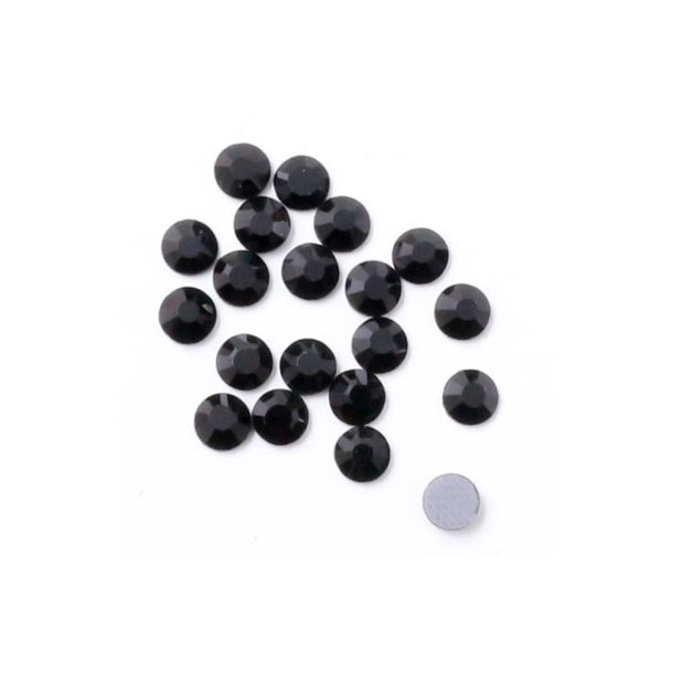 Hotfix Kristalle zum Aufkleben, schwarz facettiert, 4x1,5 mm, 20 Stk.