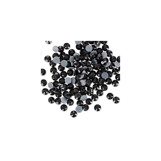 Hotfix glass rhinestones, black, 2.7x1.5mm, 20pcs.
