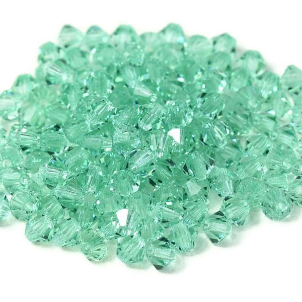 Preciosa, Kristall, Perle, Karibisches Meerestürkis, Doppelkegel, 3mm, 10 Stk.