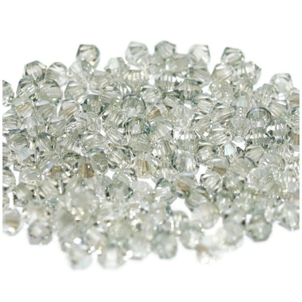 Preciosa, crystal, bead, light grayish, Viridian, bicone, 3mm, 10 pcs