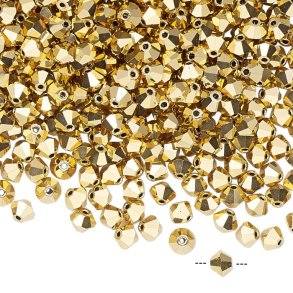 Preciosa, crystal, bead, olive green, bicone, 3mm, 10 pcs