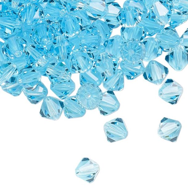 Preciosa, crystal, bead, aqua bohemica tukis, bicone, 4mm, 10 pcs