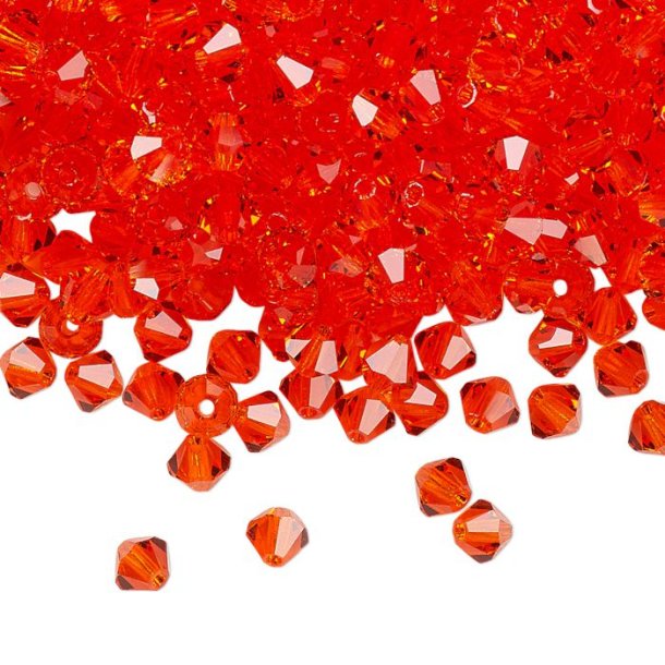 Preciosa, crystal, bead, hyacinth orange, bicone, 3mm, 10 pcs