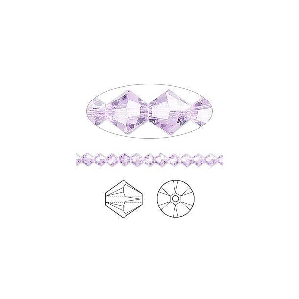 Swarovski-Kristalle, hell-Amethyst, facettiert, Bikone, 4 mm, 10 Stk.
