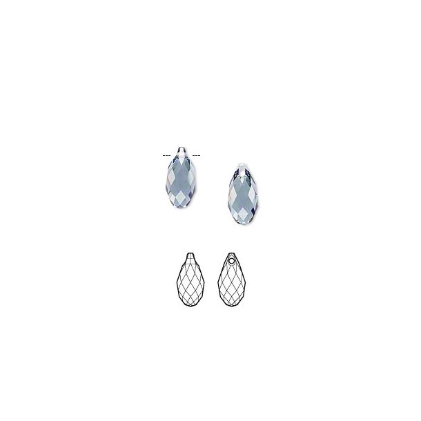 Crystal Passions, Kristalle, denimblau, facettierter Tropfen, 13x6,5 mm, 2 Stk.