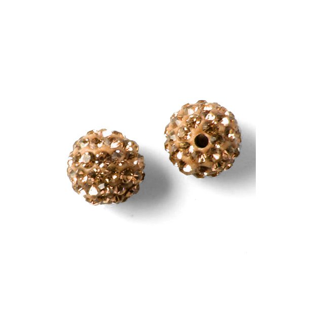 Drilled through sphere, with peach crystals, 10mm, 2pcs.