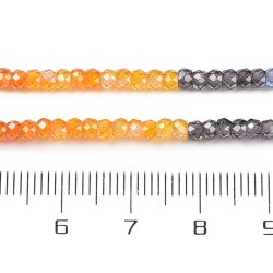 Zirkonia, ganzer Strang, lila-orange-rosa-grn, facettiertes Rondell, 3x2 mm, 195 Stk.