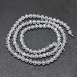 Zirkonia, ganzer Strang, facettiert, 3 mm, klar, A-grade, ca. 120 stk