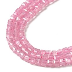 Zirkonia, ganzer Strang, klarer rosa W&uuml;rfel, facettiert, 2,5x2,5x2,5 mm, 150 Stck