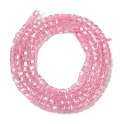 Zirkonia, ganzer Strang, klarer rosa W&uuml;rfel, facettiert, 2,5x2,5x2,5 mm, 150 Stck