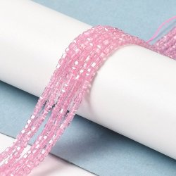 Zirkonia, ganzer Strang, klarer rosa W&uuml;rfel, facettiert, 2,5x2,5x2,5 mm, 150 Stck