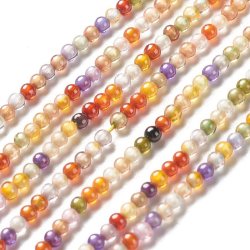Zirkonia, ganzer Strang, gemischte lila-orange Farben, RUND, 2 mm, ca. 190 Stk