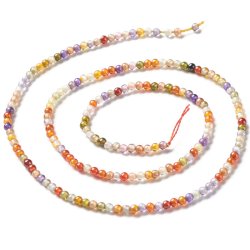 Zirkonia, ganzer Strang, gemischte lila-orange Farben, RUND, 2 mm, ca. 190 Stk