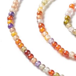 Zirkonia, ganzer Strang, gemischte lila-orange Farben, RUND, 2 mm, ca. 190 Stk