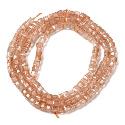 Zirkonia, ganzer Strang, dunkler Lachsfarben, W&uuml;rfel, facettiert, 2,5x2,5x2,5 mm, 150 Stck