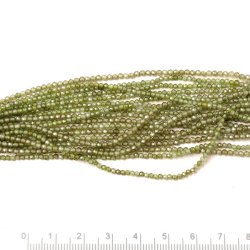 Cubic Zirconia, entire strand, green, faceted, round, 2mm, 190pcs