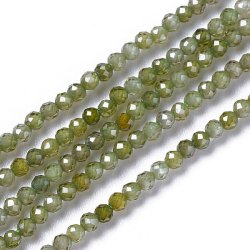 Cubic Zirconia, entire strand, green, faceted, round, 3mm, 120pcs