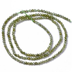 Cubic Zirconia, entire strand, green, faceted, round, 3mm, 120pcs