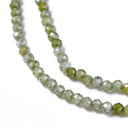 Cubic Zirconia, entire strand, green, faceted, round, 3mm, 120pcs