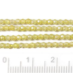 Zirkonia, ganzer Strang, gelb, facettiert, rund, 2 mm, ca. 190 Stk