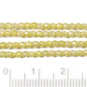 Cubic Zirconia, entire strand, yellow, faceted, round, 2mm, 190pcs