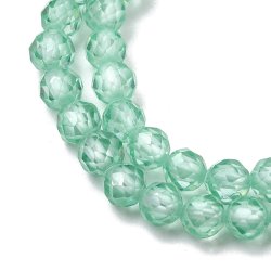 Zirkonia, ganze Kette, trkisgrn, facettiert, runde Perle, 4 mm, ca. 90 Stck