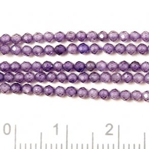 Cubic Zircon, entire strand, Amethyst purple, faceted, round, A-grade, 2.5mm, 160pcs