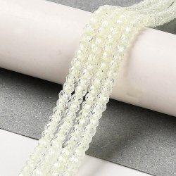 Zirkonia, ganzer Strang, klar, facettierte Rondellperlen, 3x2 mm, 165 Stk